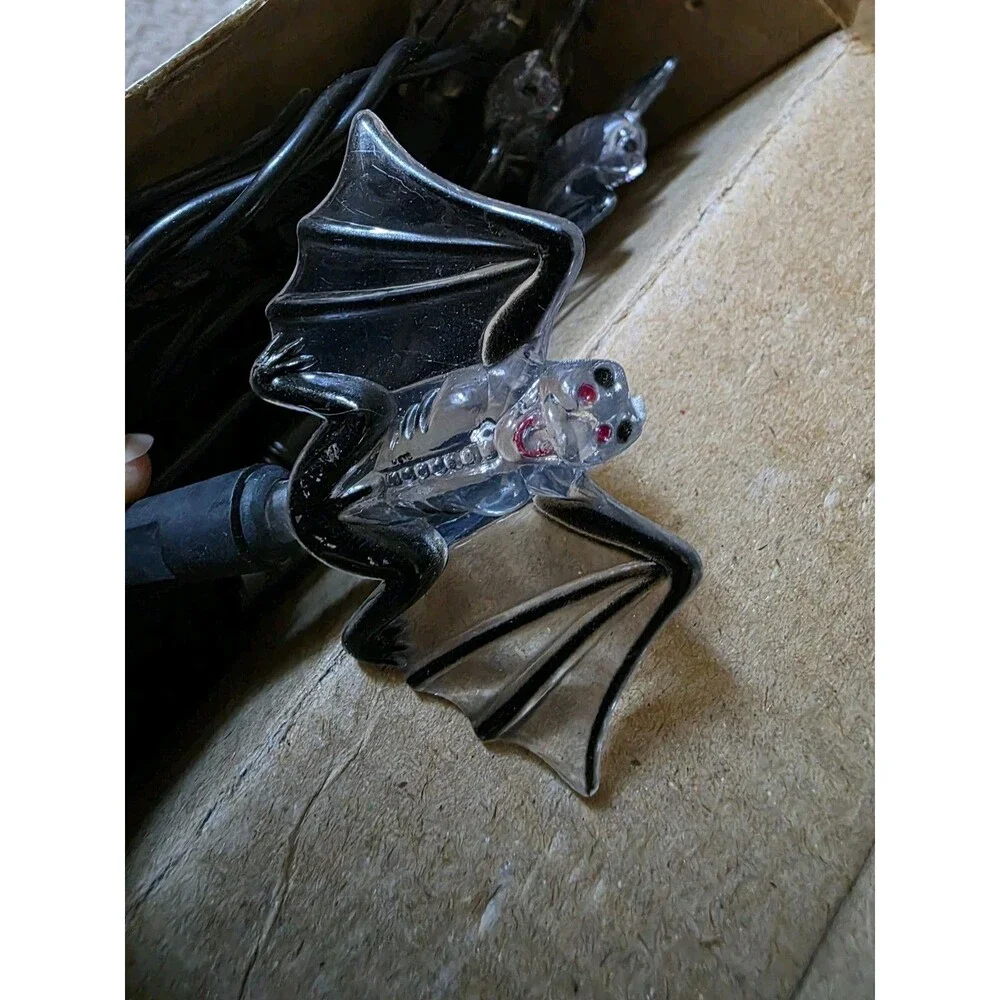 Target Bat Halloween String Lights New Old Stock 20 Purple Lights 2009 Vintage